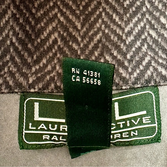 LRL Lauren Ralph Lauren Active Gray Herringbone Zip Jacket Sz Medium Gorpcore - Picture 9 of 10